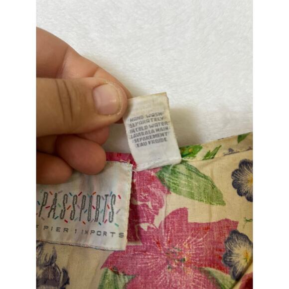 VNTG Passports Pier 1 Imports Floral Tank Blouse 90s Cottage Feminine sz M - Picture 5 of 9